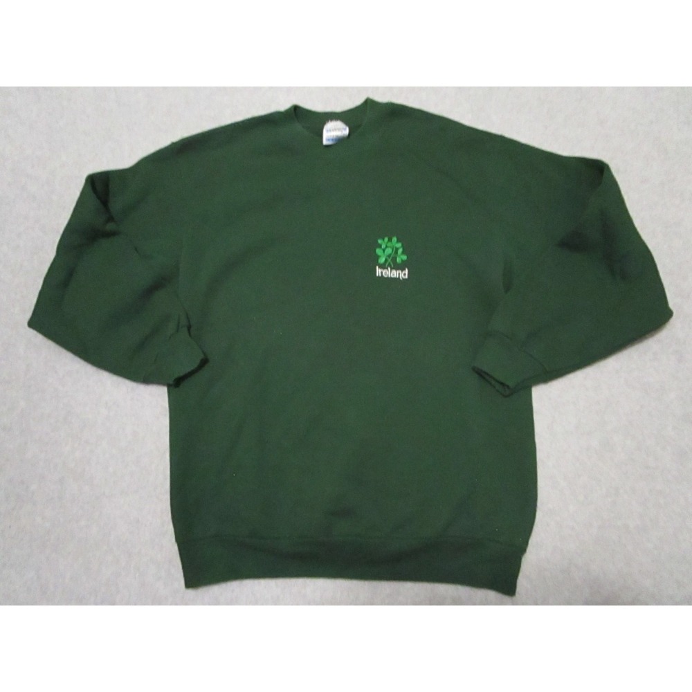 Vintage Ireland Sweater Mens Large Green St Paddys Day Shamrock Crewneck‎ 90s
